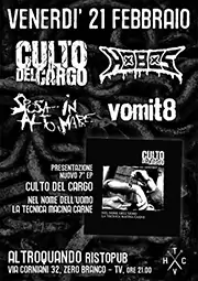 CULTO DEL CARGO - D-beat crust hc band from Italy (TV/VI/TN) - Gig flyer 21/02/14